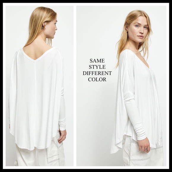 FREE PEOPLE BOHO TUNIC TOP FLOWY HI LO TEE A3C - Picture 9 of 16